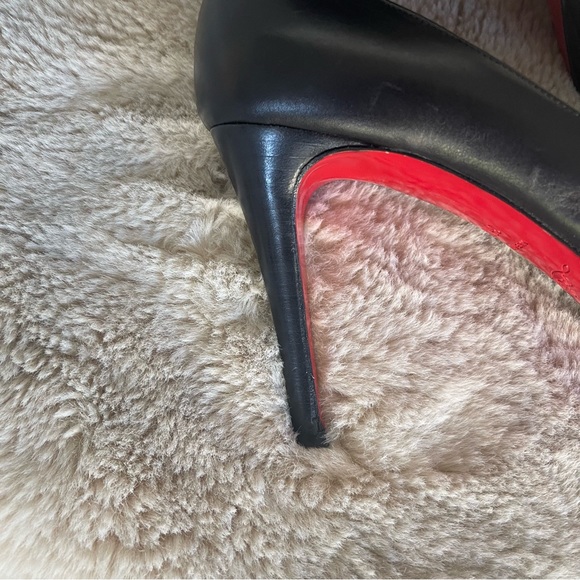 Christian Louboutin Leather Peep Toe Heels - Picture 8 of 11